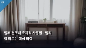 빨래 건조대 효과적 사용법 – 빨리 잘 마르는 핵심 비결