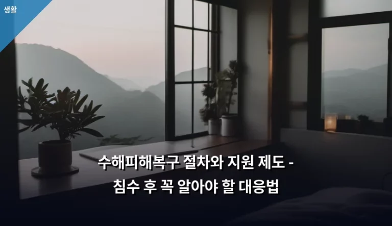 수해피해복구 절차와 지원 제도 – 침수 후 꼭 알아야 할 대응법