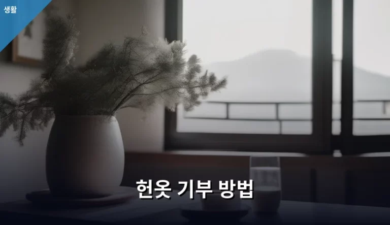 헌옷 기부 방법 및 정리 가이드