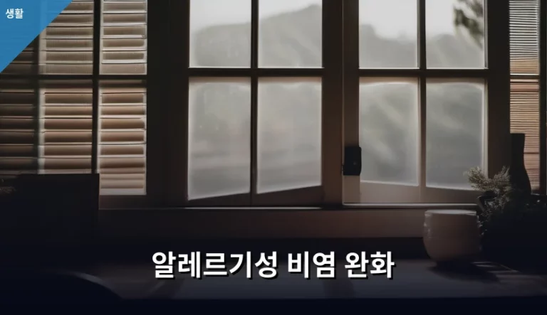 알레르기성 비염 완화 방법과 생활 습관 가이드