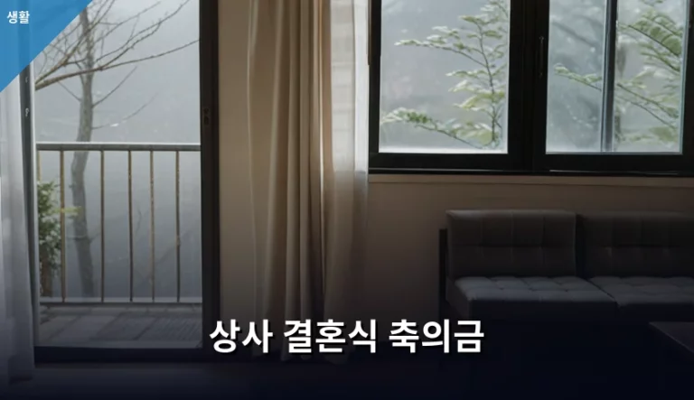 상사 결혼식 축의금 적정 금액과 매너 가이드