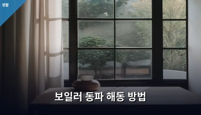 보일러 동파 해동 방법 및 겨울철 배관 관리 가이드
