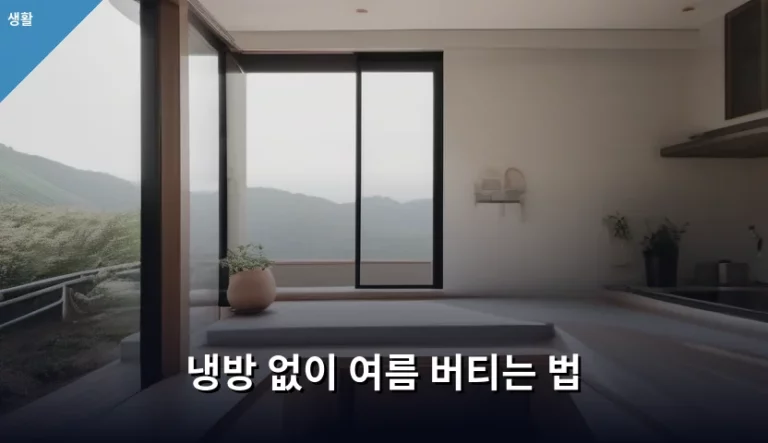 냉방 없이 여름 버티는 법 생활 꿀팁 정리