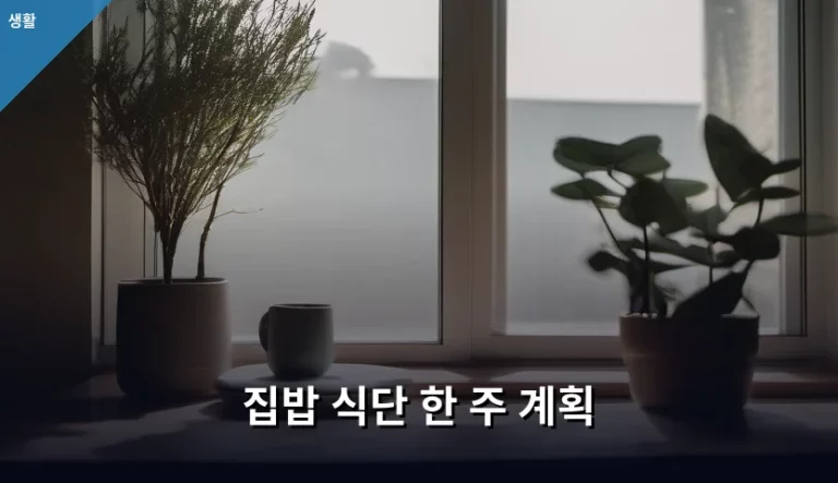 집밥 식단 한 주 계획 세우는 노하우