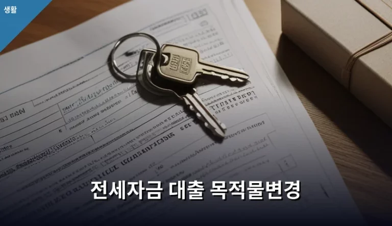 전세자금 대출 목적물변경 절차와 주의사항 정리
