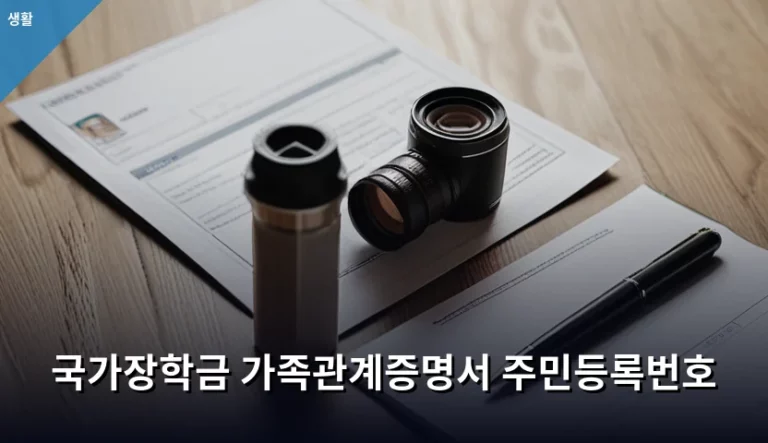 국가장학금 가족관계증명서 주민등록번호 발급 및 제출 가이드