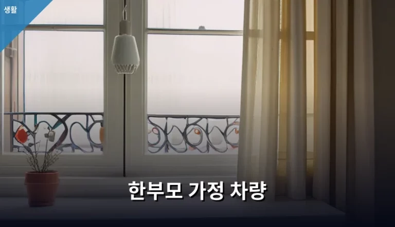 한부모 가정 차량 지원 혜택 및 신청 방법 정리