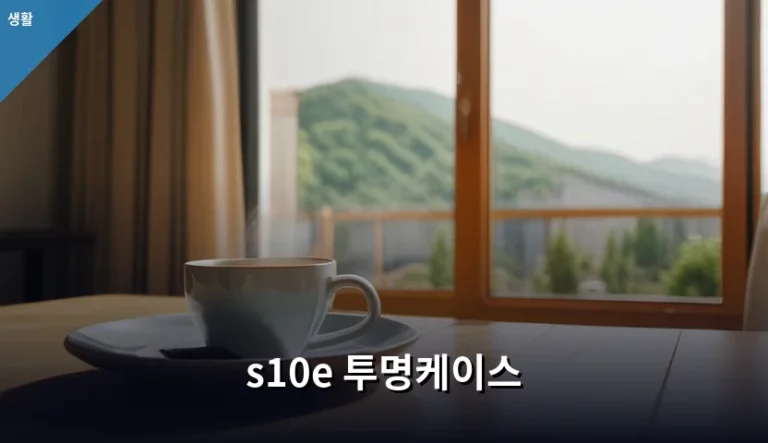 S10e 투명케이스 선택 가이드와 관리 방법