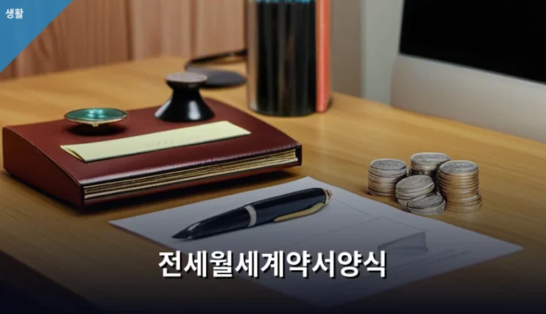전세월세계약서양식 작성법과 주의사항 가이드