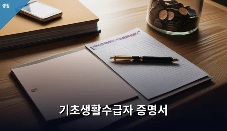 기초생활수급자 증명서만 믿고 혜택 놓치는 실수