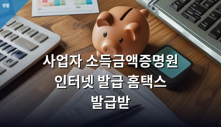 사업자 소득금액증명원 홈택스 발급과 세무서 방문 발급 차이